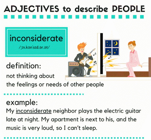 Adjective > Inconsiderate